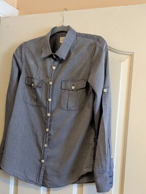 J. Crew Gray Button-Down Pocket Shirt